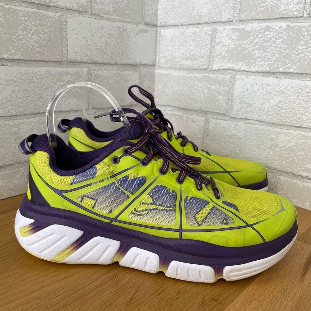 Hoka One One Infinite Running Shoes Womens Size 8.5 Green Purple Sneakers